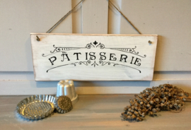 Houten tekstbord: Patisserie