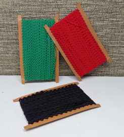 3 Kaartjes met zigzag band
