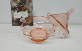 Rose glas suikerpot