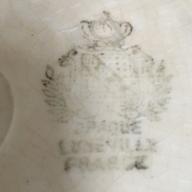 AW20110793 Antique French serving dish, stamp - Opaque Lunéville France - period: late 19th century in lightly buttered beautiful condition! / Size: 21.5 cm. cross section / 4 cm. high.