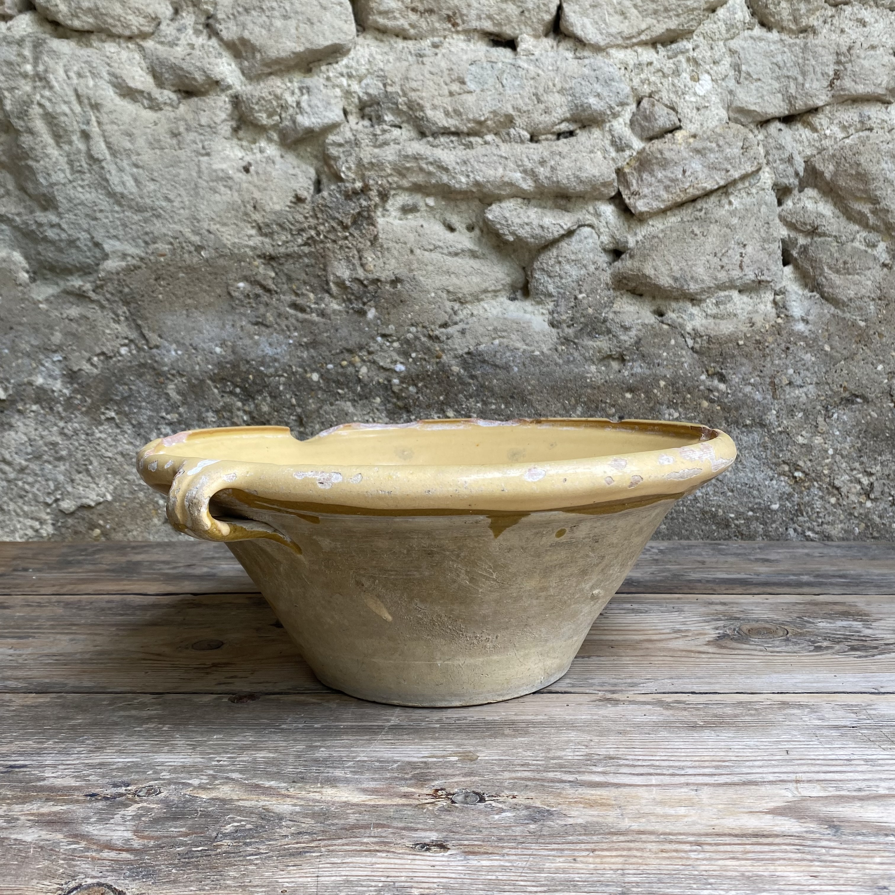 AW20111233 Antique French Gresalle in a nice small size, period: 19th century. In beautifully weathered condition! Size: 13.5 cm high / 33 cm cross section