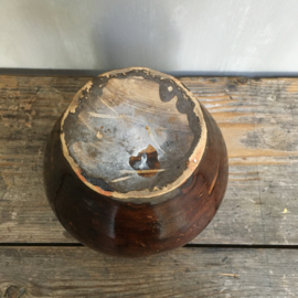 AW20110736 Old French stoneware jar, just nice with herbs .... in good condition! Size: 14 cm. high / 13.5 cm. cross section