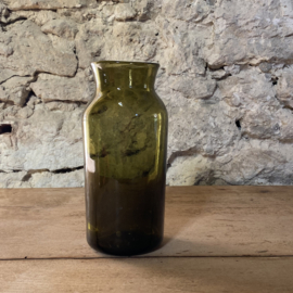 OV20111075 Antique French cornichon or olive storage jar made of mouth-blown glass, period: 19th century, in beautiful condition! Size: 24.5 cm high / 10.5 cm cross section (bottom) / 9 cm cross section (top)