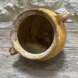 AW20111321 Antique French confit pot period: 19th century in beautifully weathered condition! Size: 24 cm high / 15.5 cm cross section