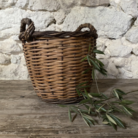 BU20110185 Old French traditional woven basket in beautiful condition! Size: 27 cm high / 33 cm cross section
