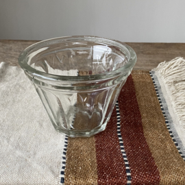 OV20111046 Antieke Franse confiturepot van mondgeblazen glas in prachtige staat! Afmeting: 8 cm hoog /  11,5 cm doorsnede