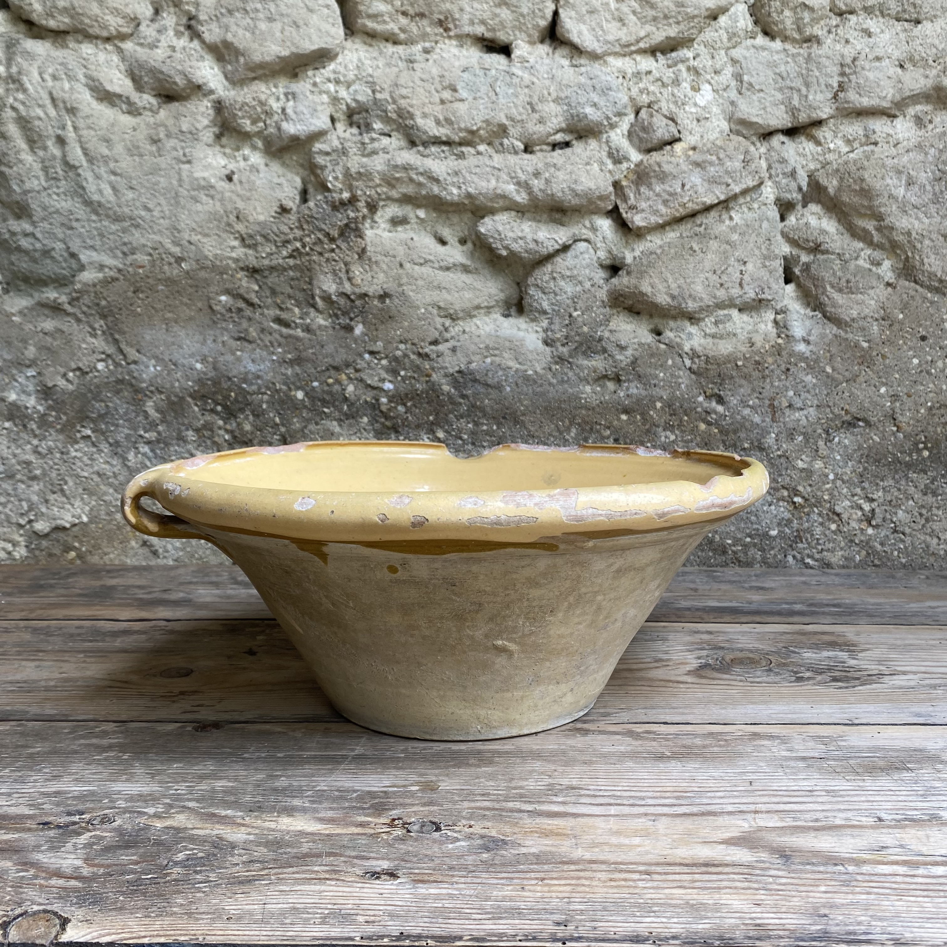 AW20111233 Antique French Gresalle in a nice small size, period: 19th century. In beautifully weathered condition! Size: 13.5 cm high / 33 cm cross section