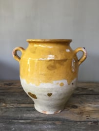 AW20110438 19th century southern French confit pot in beautiful yellow in perfect condition! / Size: 26 cm. high / 15.5 cm. section