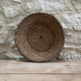 OV20111094 Old French bread basket made of woven straw in beautiful condition! Size: cm diameter / cm height