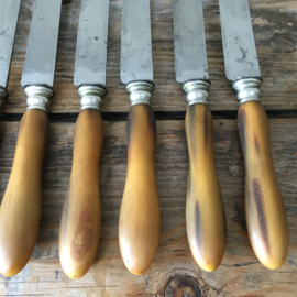 OV20110589 Set of 12 antique French knives with bone handles inscription - medal d’argent Paris - in beautiful condition! Dimensions: 24.5 cm. long / 2 cm. wide.