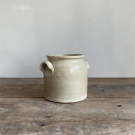 AW20111189 Oude Franse pot van grès aardewerk genummerd - 8 -  in mooie staat! Afmeting: 16 cm hoog /  14,5 cm doorsnede.