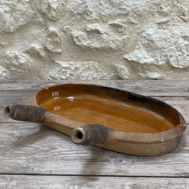 AW20111323 Antique French oven dish period: 19th century in beautiful condition! Size: 40.5 cm long / 23 cm cross section/ 6 cm high