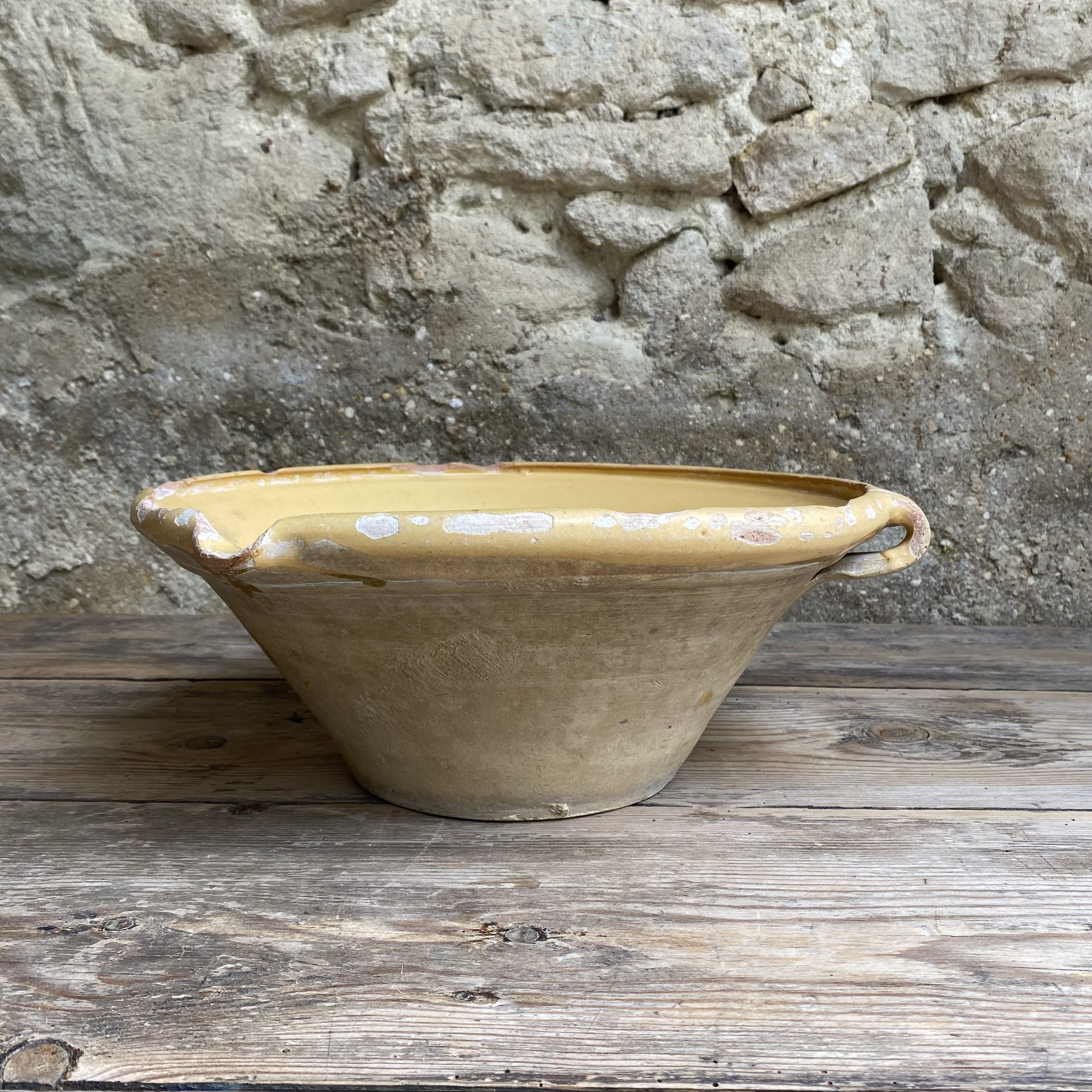 AW20111233 Antique French Gresalle in a nice small size, period: 19th century. In beautifully weathered condition! Size: 13.5 cm high / 33 cm cross section
