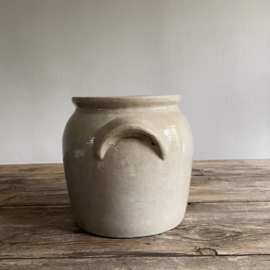 AW20111125 Old French grès pottery pot in beautiful condition! Size: 19 cm high / 16.5 cm cross section