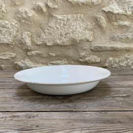 AW20111295 Antique French bowl stamp - Opaque Lunéville France - period: late 19th century in lightly buttered, beautifully weathered condition! Size: 31.5 cm cross section / 5 cm high