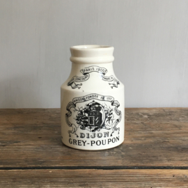 AW20110601 Antique French mustard jar Gray-Poupon stamp - Digoin & Sarrequemines - period: 1875-1900 in perfect condition! Size: 10 cm. high / 6 cm.  cross section.