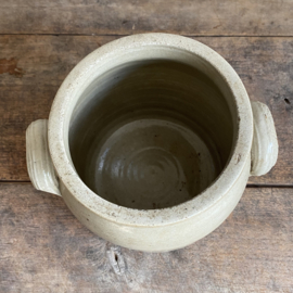 AW20111189 Oude Franse pot van grès aardewerk genummerd - 8 -  in mooie staat! Afmeting: 16 cm hoog /  14,5 cm doorsnede.