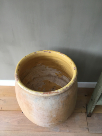 AW20110314 Unique late 19th century big biot in the beautiful South French yellow glazed weathered inside in beautiful condition! / Size: 64 cm. high / cross section: 44 cm. Only pick up or delivery at a charge.