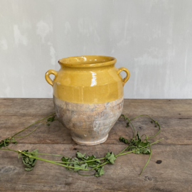 AW20110952 Antique 19th century Southern French confit pot in beautiful condition! Size: 24 cm. high / +/- 16 cm. cross section
