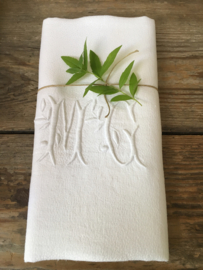 LI20110023 Set of 10 old French napkins of damask with elegant monogram ~ M C ~ in perfect condition! Size: 88 x 72 cm.