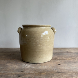 AW20111193 Large old French grès earthenware pot in beautiful color - marked: 3 liters - For details see photos in beautiful condition! Size 25.5 cm high / 21 cm cross section