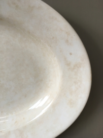 AW20110321 Antique serving plate stamp - Petrus Regout period: 1890-1893. Beautifully buttered and condition! / Size: 39.5 cm. long / 28.5 cm. cross section.