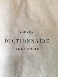 OV20110396 Antique French beautifully illustrated dictionary by P. Larousse from 1890. The cover is loose, but still in beautiful weathered condition! Size: 16,5 cm. long / 6 cm. high / 10,5 cm. wide.