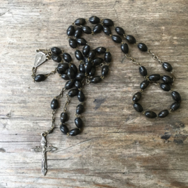 OV20110074 Old French rosary with black wooden beads, length 46 cm