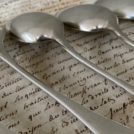 OV20110786 Set of 5 old French silver plated spoons with so-called - Haags Lofje motif - in beautiful condition! Size: 18 cm. long / 3.5 cm. cross section (spoon)