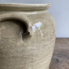 AW20111193 Grote oude Franse grès aardewerk pot in prachtige kleur - gemerkt: 3 liter -  Voor details zie foto's in prachtige staat! Afmeting: 25,5 cm hoog / 21 cm doorsnede