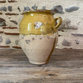 AW20111216 Antieke Franse confit pot periode: 19de eeuw merkteken - R .M - in prachtige staat! Afmeting: 27 cm. hoog /  17 cm doorsnede