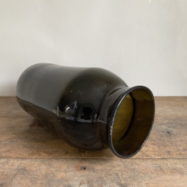 OV20111022 Antique French cornichon or olive jar made of mouth-blown glass period: 19th century in beautiful condition! Size: 35 cm high / 15.5 cm cross section (bottom)