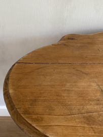OV20110738 Antieke Franse tafel Napoleon style periode: 1850-1880 met 2 lades in prachtige originele staat! Houtsoort: naaldhout en populier, Afmeting: 71,5 cm. hoog / 117 cm. lang / 72 cm. diep. Alleen ophalen of bezorgen binnen NL.