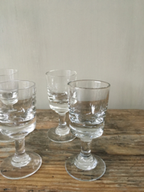 OV20110433 Set of 5 old hand-blown French liqueur glasses in perfect condition! / Size: 8.5 cm. high / 3.5 cm. section.