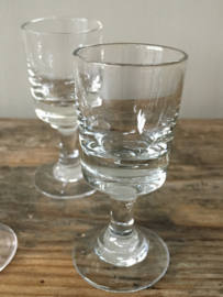 OV20110433 Set of 5 old hand-blown French liqueur glasses in perfect condition! / Size: 8.5 cm. high / 3.5 cm. section.