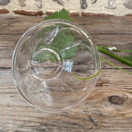 OV20111058 Antieke Franse confiturepot van mond geblazen glas in perfecte staat! Afmeting: 8 cm hoog / 11,5 cm doorsnede.
