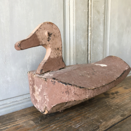 OV20110594 Antique wooden French decoy duck in beautiful weathered condition! Size: 30 cm. long / 19 cm. high.