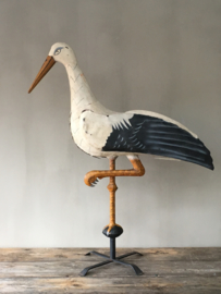 BU20110079 Unique old French stork wind vane. The symbol for the Alsace region. Beautiful detailed and in very nice condition! / Size: 97 cm. high / 62 cm. wide.  Shipping possible inquire about the shipping costs.