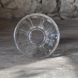 OV20111084 Antieke Franse confiturepot van mondgeblazen glas in prachtige staat! Afmeting: 8 cm hoog /  12,5 cm doorsnede