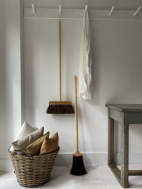 IH012 Iris Hantverk handmade broom with long handle in birch wood and bassine. Pick up at my store only.