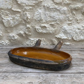 AW20111323 Antique French oven dish period: 19th century in beautiful condition! Size: 40.5 cm long / 23 cm cross section/ 6 cm high
