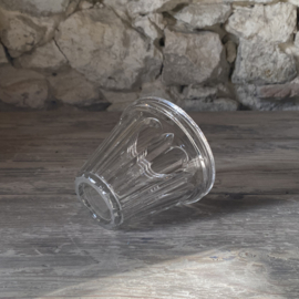 OV20111082 Antique French confiture jar made of mouth-blown glass in beautiful condition! Size: 8.5 cm high / 10 cm cross section