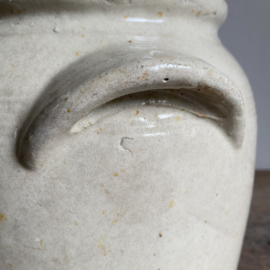 AW20111105 Oude Franse pot van grès aardewerk genummerd 5 in prachtige staat! Afmeting: 21 cm  hoog /  18 cm doorsnede