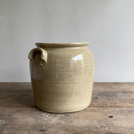 AW20111193 Grote oude Franse grès aardewerk pot in prachtige kleur - gemerkt: 3 liter -  Voor details zie foto's in prachtige staat! Afmeting: 25,5 cm hoog / 21 cm doorsnede