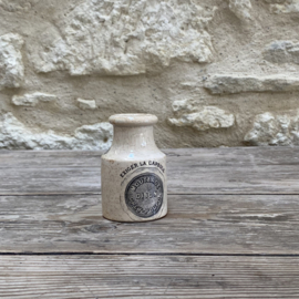 AW20111241 Antique French Grey-Poupon Dijon mustard pot stamp - Digoin & Sarreguemines - period: 1875-1900. In beautiful buttered and weathered condition, see photos for details. Size: 9.5 cm high / 6 cm cross section (bottom)