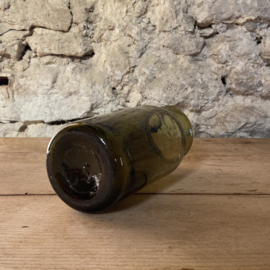 OV20111075 Antique French cornichon or olive storage jar made of mouth-blown glass, period: 19th century, in beautiful condition! Size: 24.5 cm high / 10.5 cm cross section (bottom) / 9 cm cross section (top)