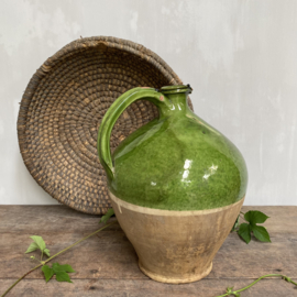 AW20110963 Antique 19th century French olive oil jug in beautiful condition! Size: 34.5 cm. high / +/- 26 cm. cross section across the belly.