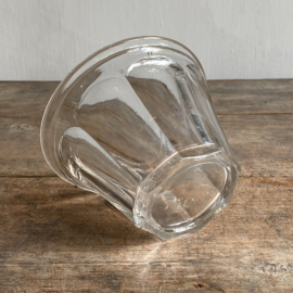 OV20111028 Grote antieke Franse confiturepot van mondgeblazen glas inhoud: 750 ml in prachtige staat! Afmeting: 9,5 cm hoog /  14 cm doorsnede