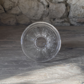 OV20111082 Antique French confiture jar made of mouth-blown glass in beautiful condition! Size: 8.5 cm high / 10 cm cross section