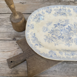 AW20111254 Antique English serving plate stamp - Asiatic Pheasants B.T.P. Co - Bovey Tracey Porcelain period: c1880 in perfect lightly stained condition! Size: 40 cm long / 4.5 cm high / 31 cm cross section.